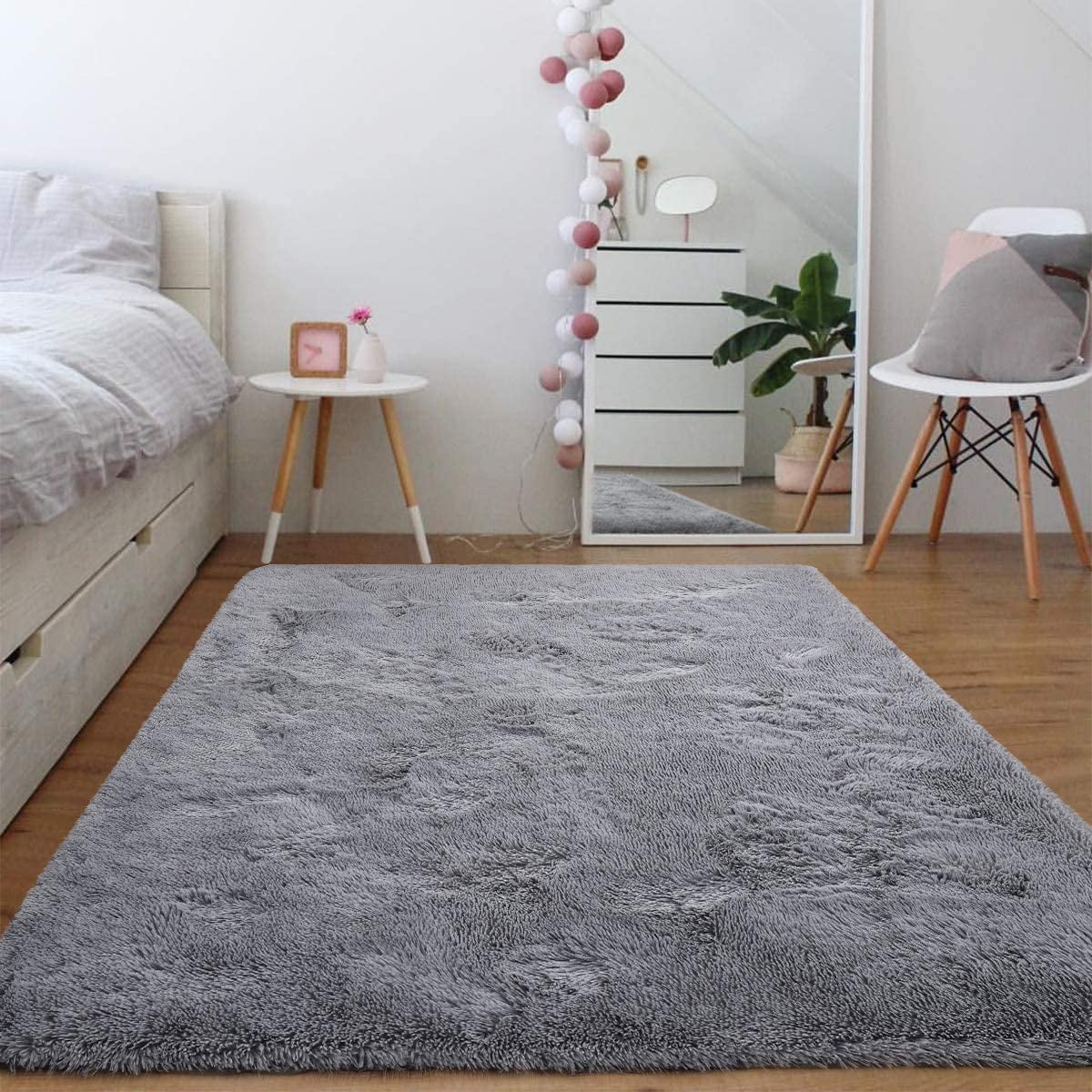 Soft Fluffy Shaggy Area Rug Pink 5 x 8 Feet D4806