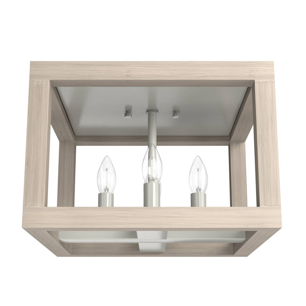 Brushed Nickel 4 Light Flush Mount J964