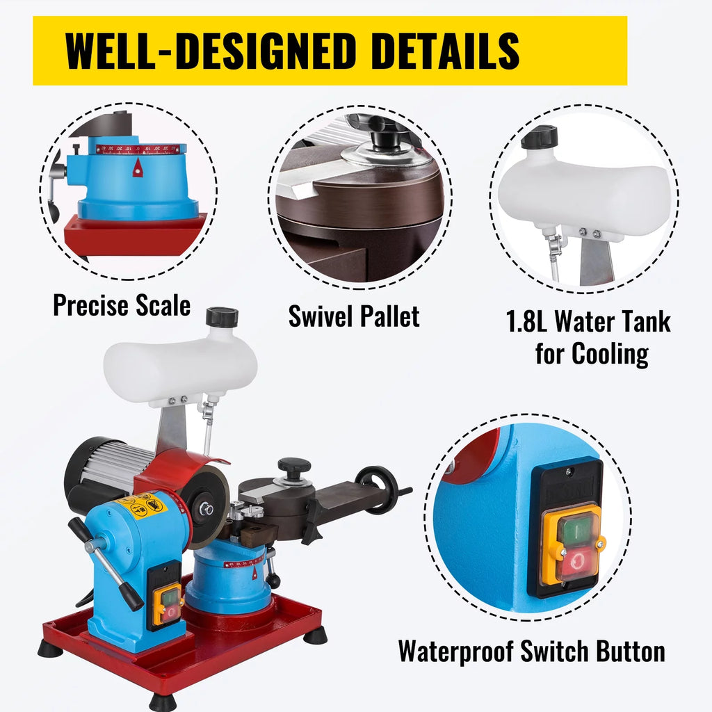 110V 370W Rotary Saw Blade Sharpener Machine with Water Tank I2408