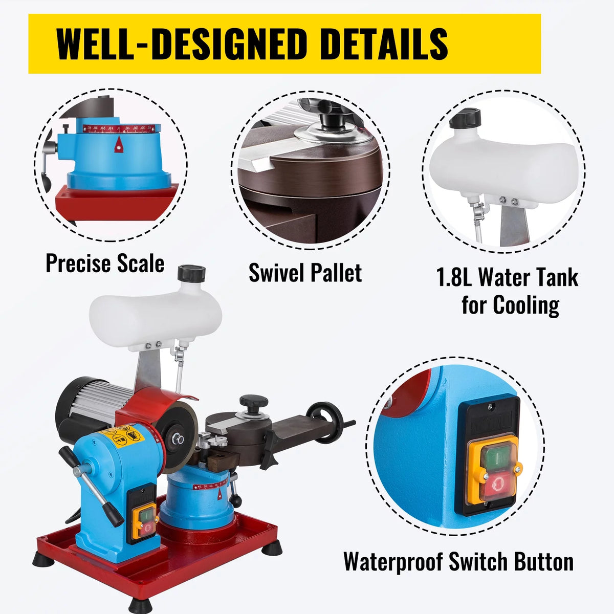 110V 370W Rotary Saw Blade Sharpener Machine with Water Tank I2408