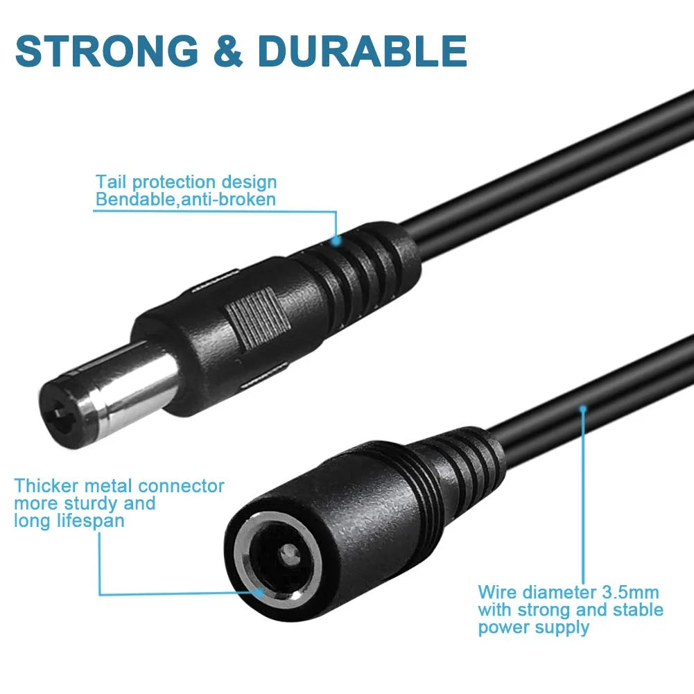 3ft DC Extension Cable 5.5mm x 2.1mm Male to Female Power Cord M395803