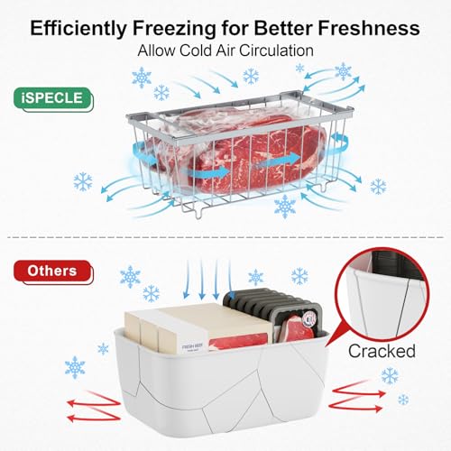 4 Pack Stackable Small Freezer Organizer Bins, White I7466