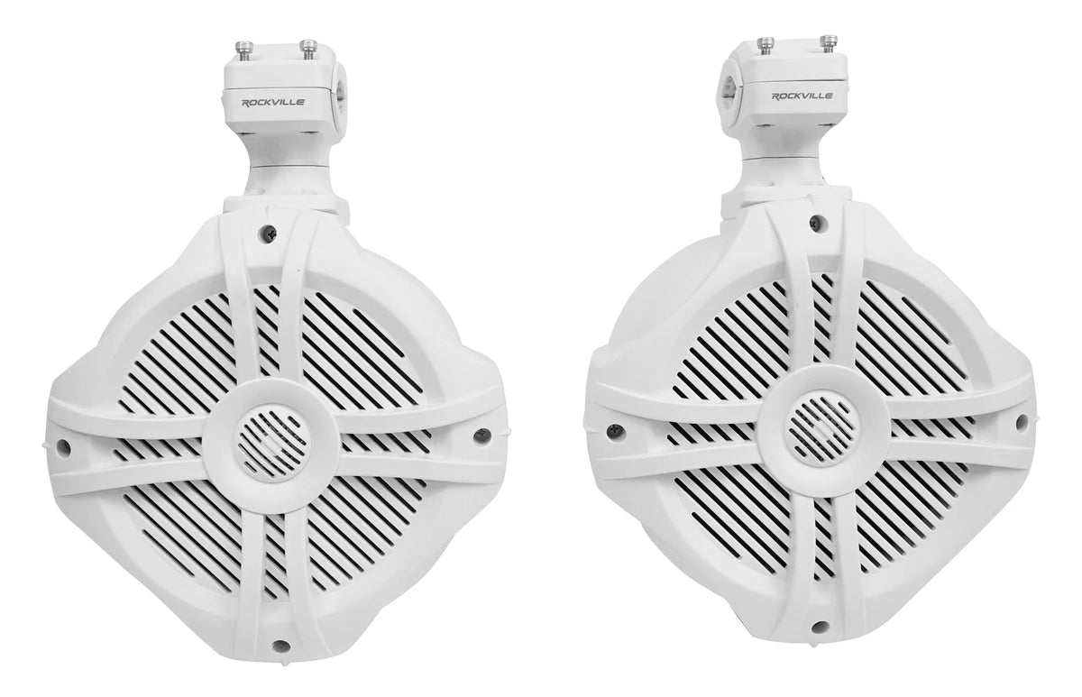 White 6.5" Marine Wakeboard Tower Speakers with Amplifier P343706
