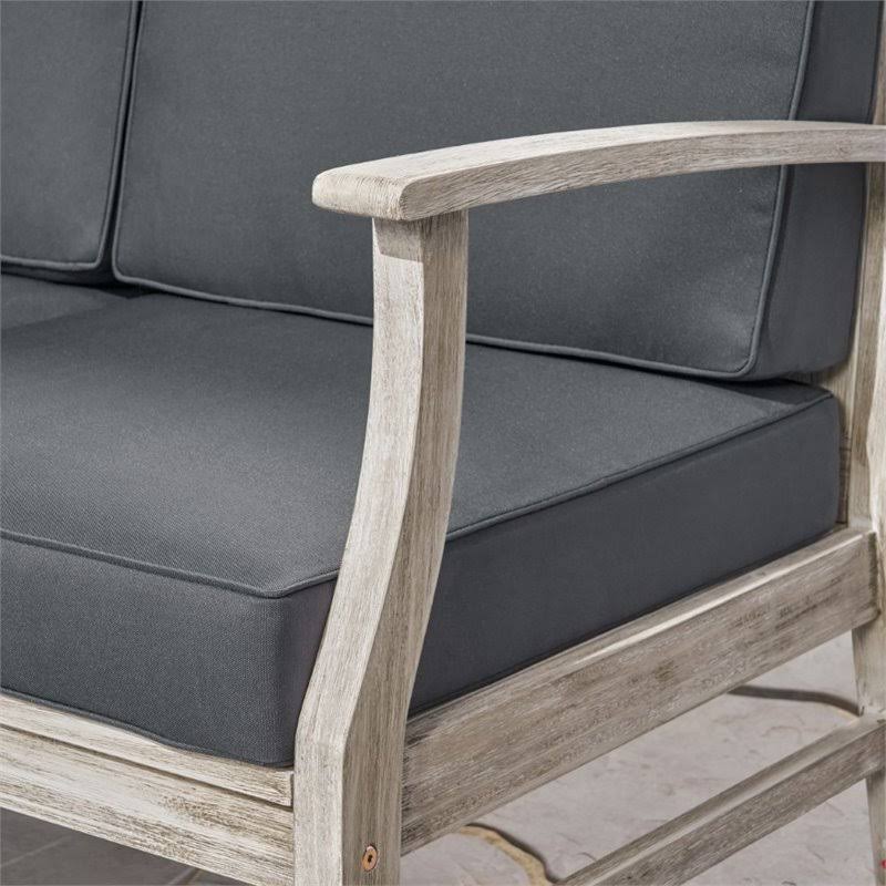 Gray Acacia Wood Club Chair (Set of 4) V813569