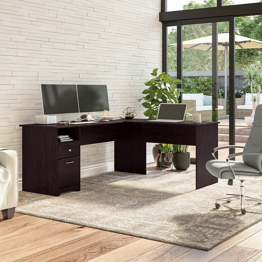 72W L Shaped Computer Desk with File Y21106