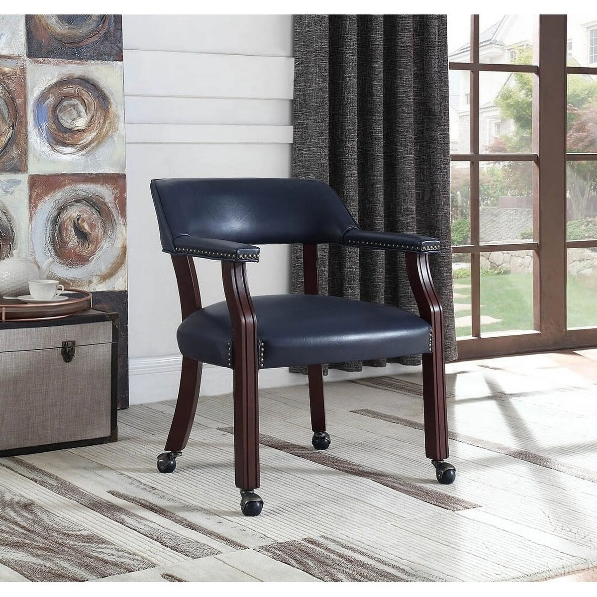 Faux Leather Home Office Chair with Casters N3619