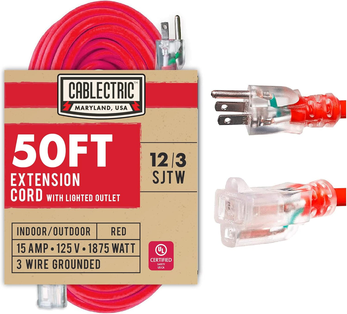 50 Ft 12 Gauge Heavy Duty Orange Extension Cord P685911