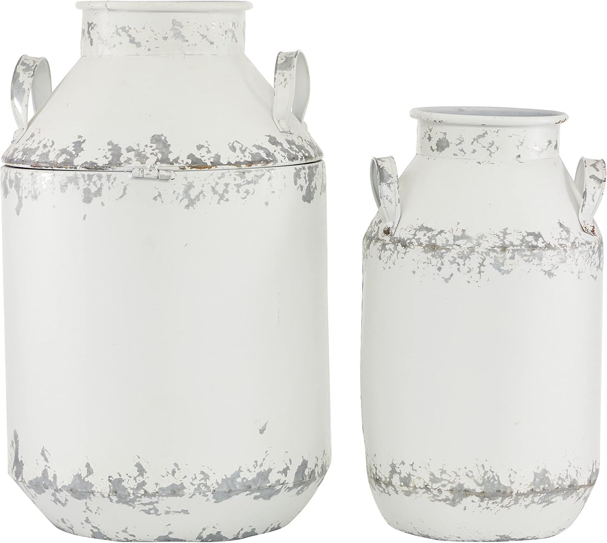 White Brown Decorative Milk Can L62709