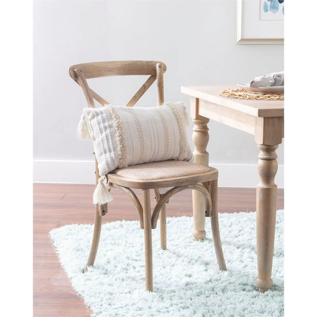Gray Wash Wood Dining Chairs Set of Two O75688