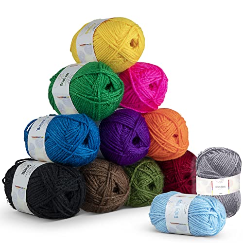 43 Piece Crochet Kit with 9 Crochet Hooks Set and 55 Yards of Yarn, Canvas Tote Bag N2998