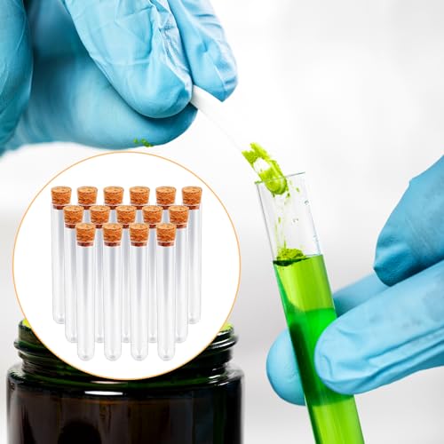 15 PCS 15ml Clear Plastic Test Tubes with Cork Stoppers L290