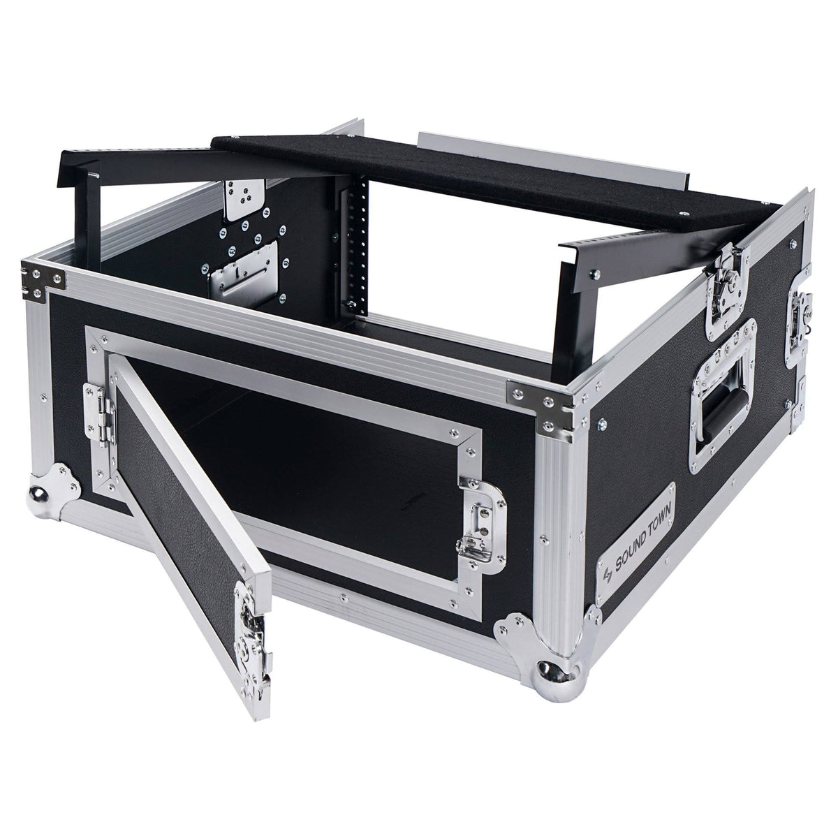 4U PA Rack Case with 11U Slant Mixer Top, 20 Rackable Depth, 4-Space Size D1113