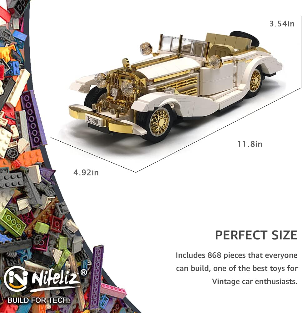 868 Pcs 1:14 Scale Retro Car Building Blocks Set M35777