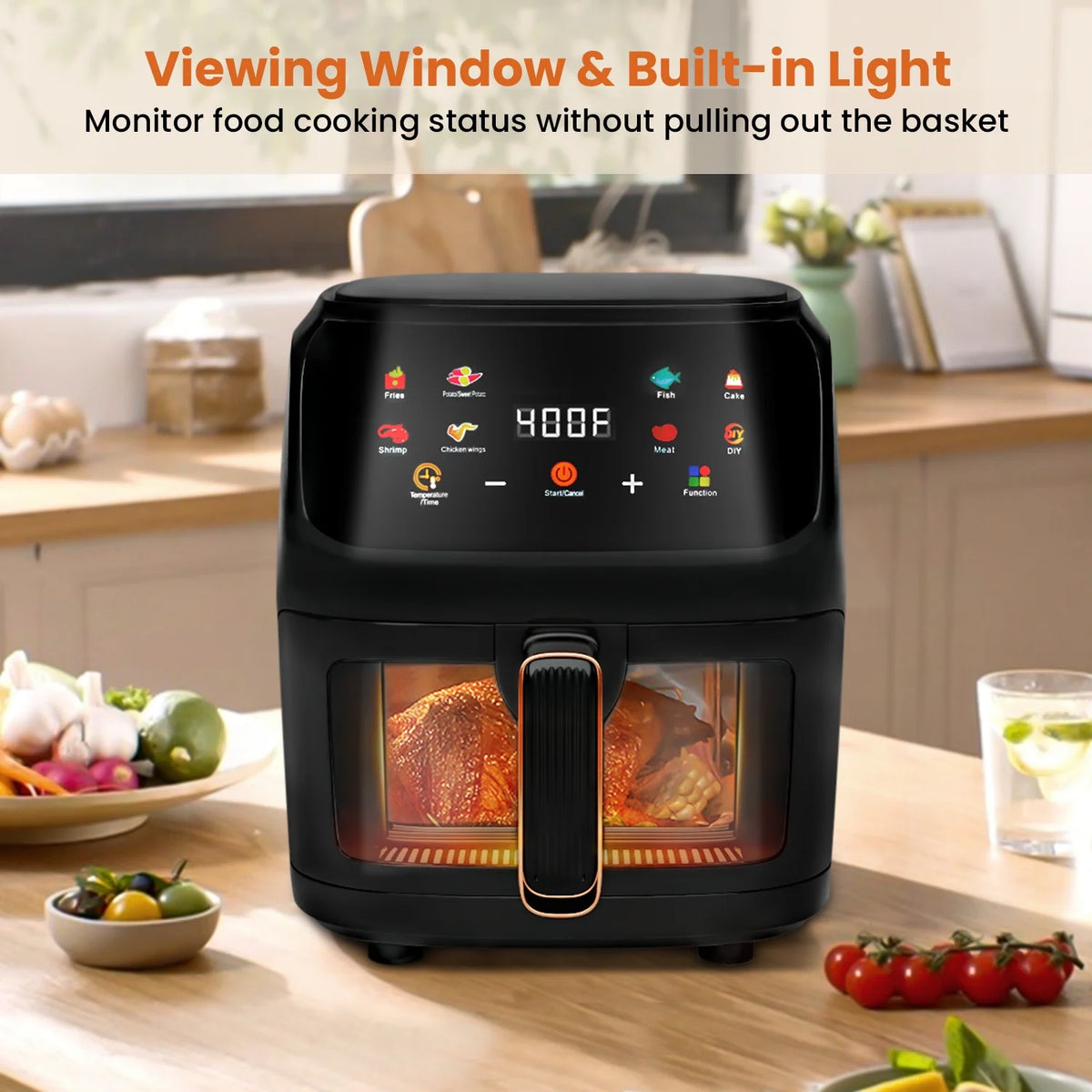 White 7.5QT 8-in-1 Digital Air Fryer Q473