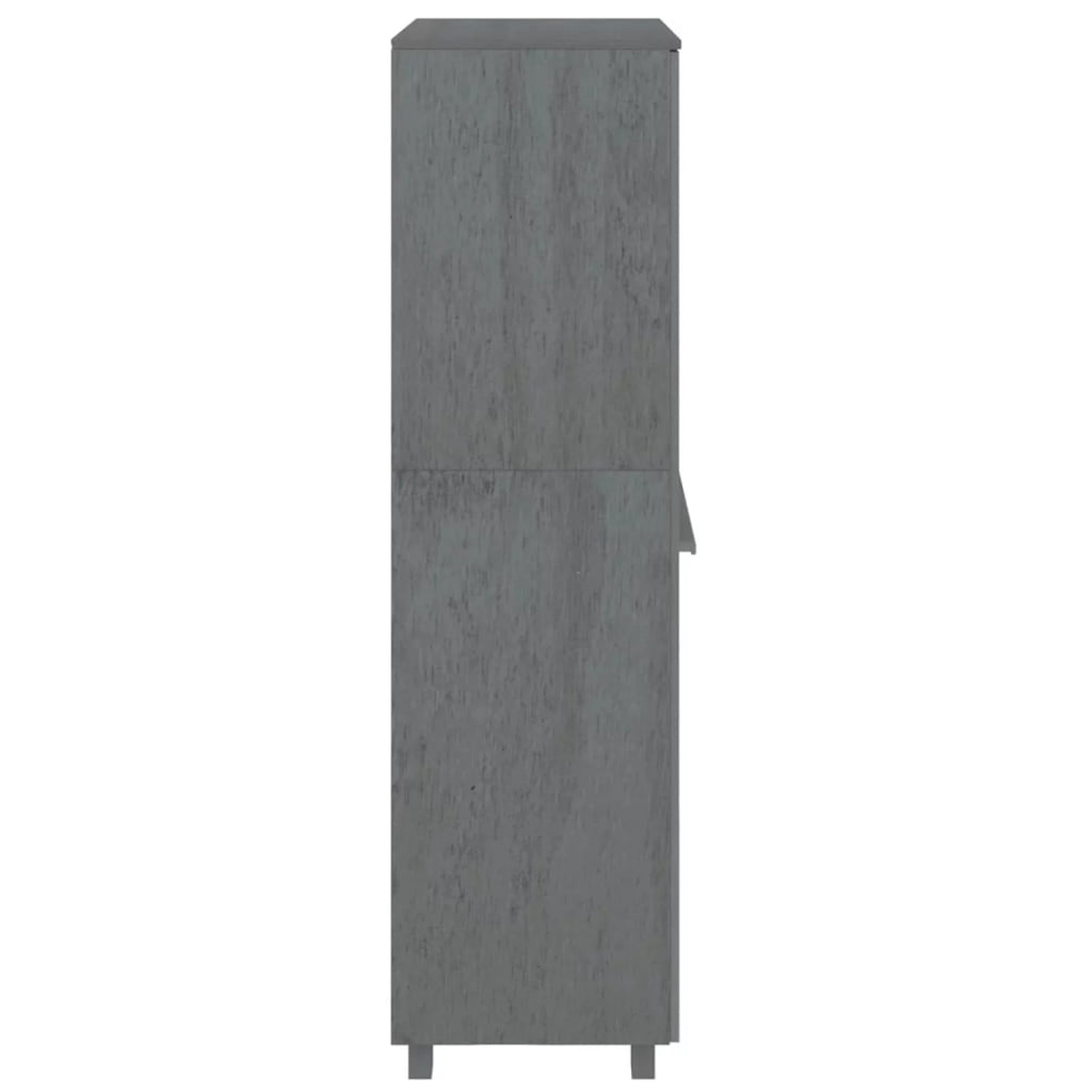 Dark Gray Solid Wood Pine Wardrobe X7515