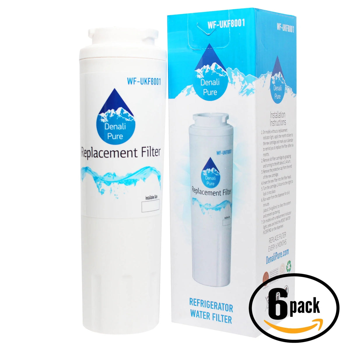 6-Pack Replacement Refrigerator Water Filter Cartridge B309