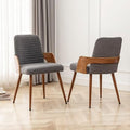 Dining Room Chairs Set of 2 Upholstered Faux Leather Metal Legs Armless W950142