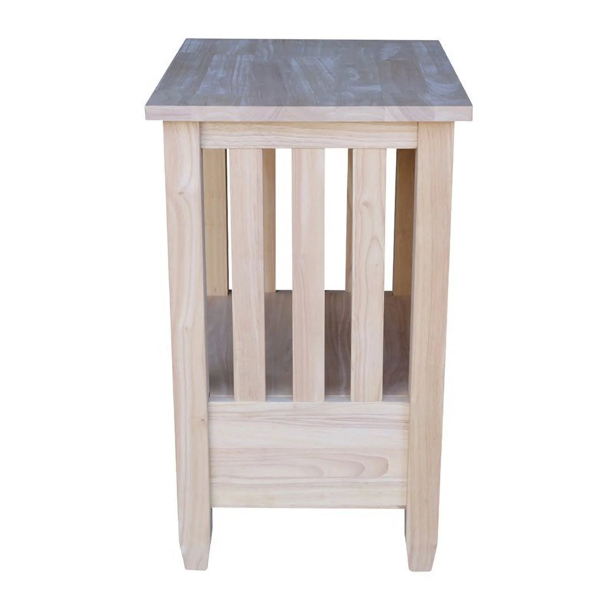 Solid Wood Unfinished End Table with Drawer Y77474