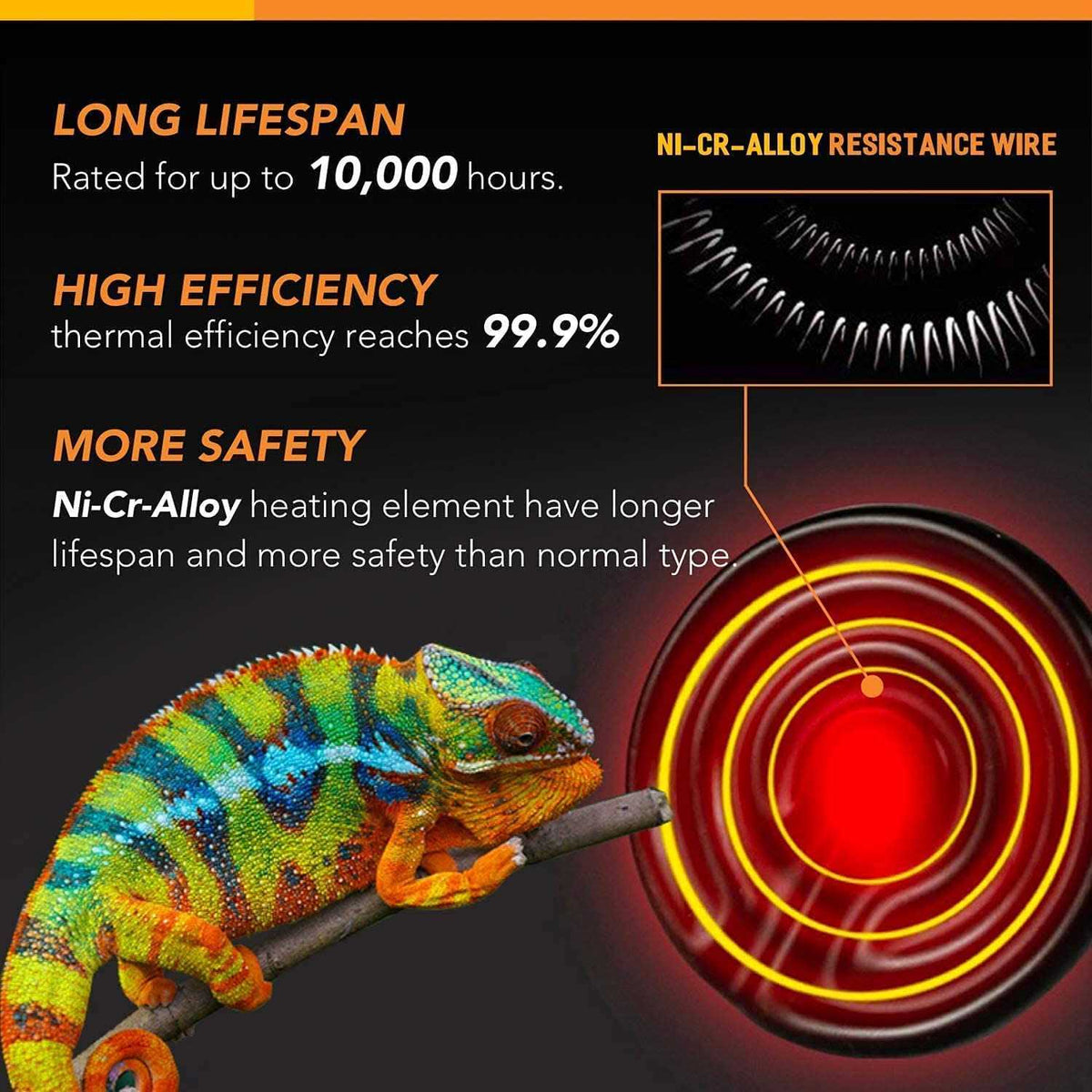 Ceramic Heat Emitter Reptile Heat Lamp with Digital-Thermometer B66718