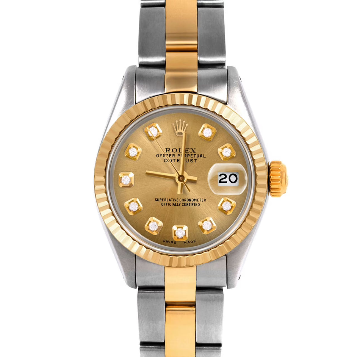Pre-Owned Ladies 26mm Datejust Wristwatch Champagne Diamond K165028