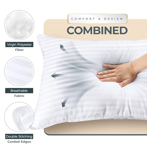 King Size White Set of 2 Bed Pillows T452