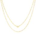 10k Yellow Gold Solid Figaro Chain Link Pendant Necklace 16" - 24" T303959