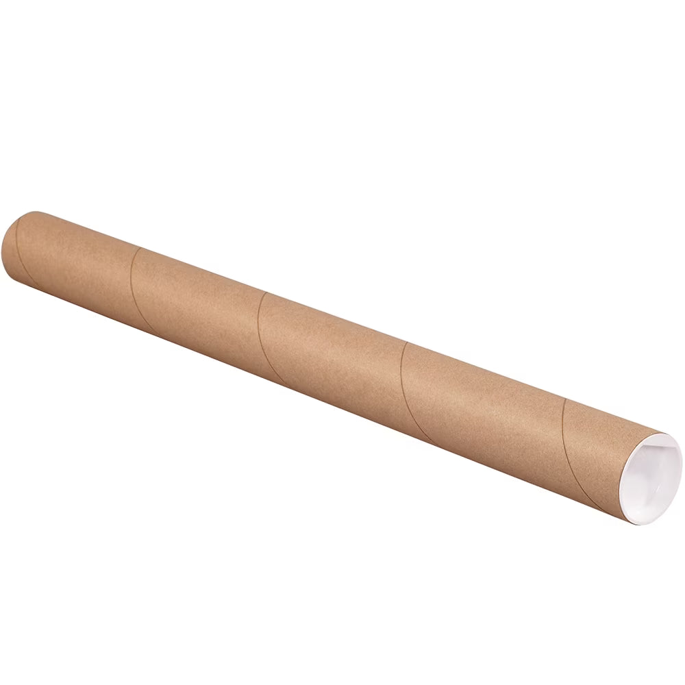 Mailing Tubes with Caps 2" x 22" Kraft 50/Case R17953