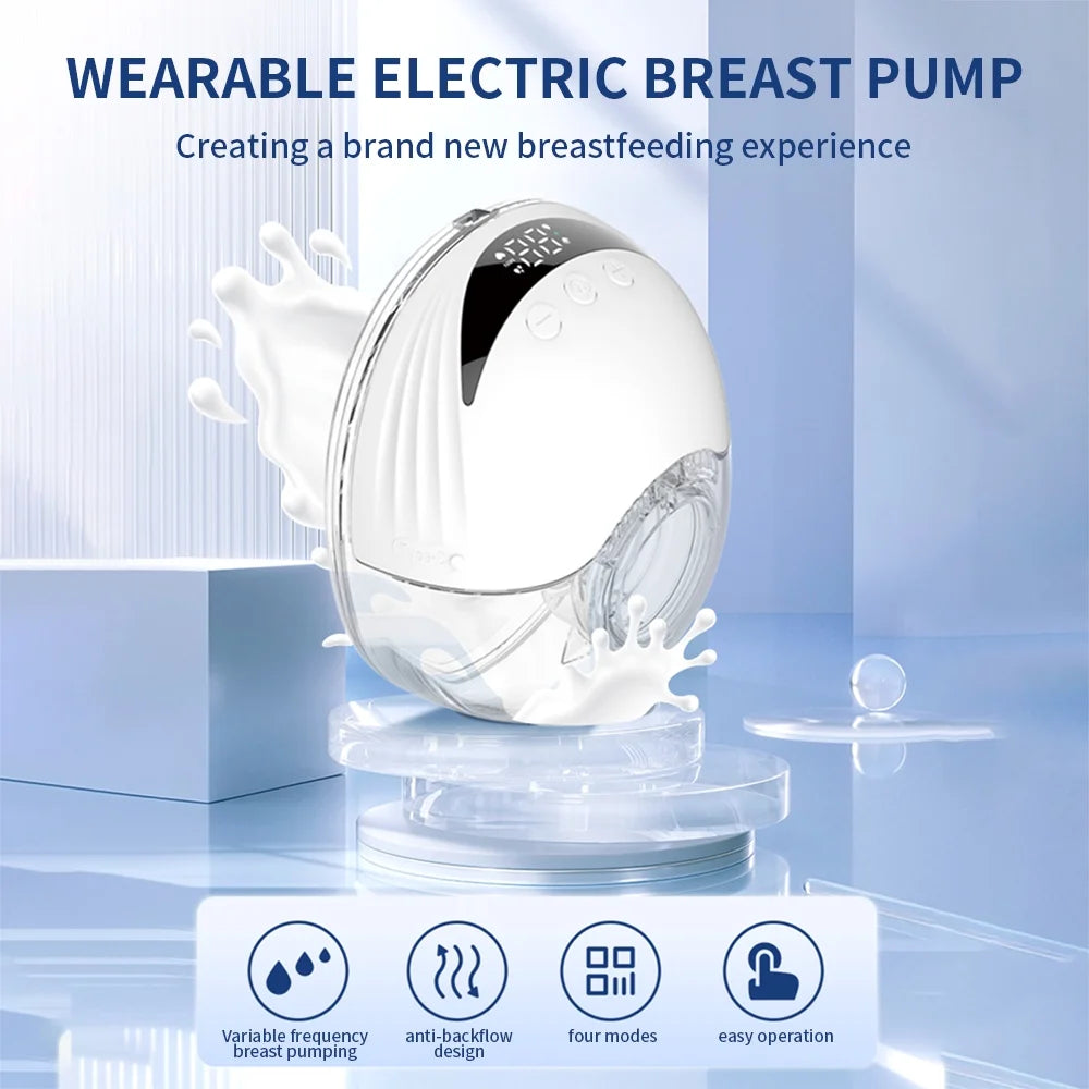 Wearable Electric Pump with LED Display, 2PCS Hands Free, 4 Modes & 12 Levels J257