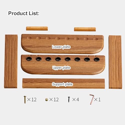 Light Brown Pool Cue Rack for 8 Sticks H7847