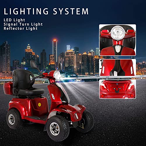 Heavy Duty 4-Wheel Electric Mobility Scooter with Adjustable Seat L52403