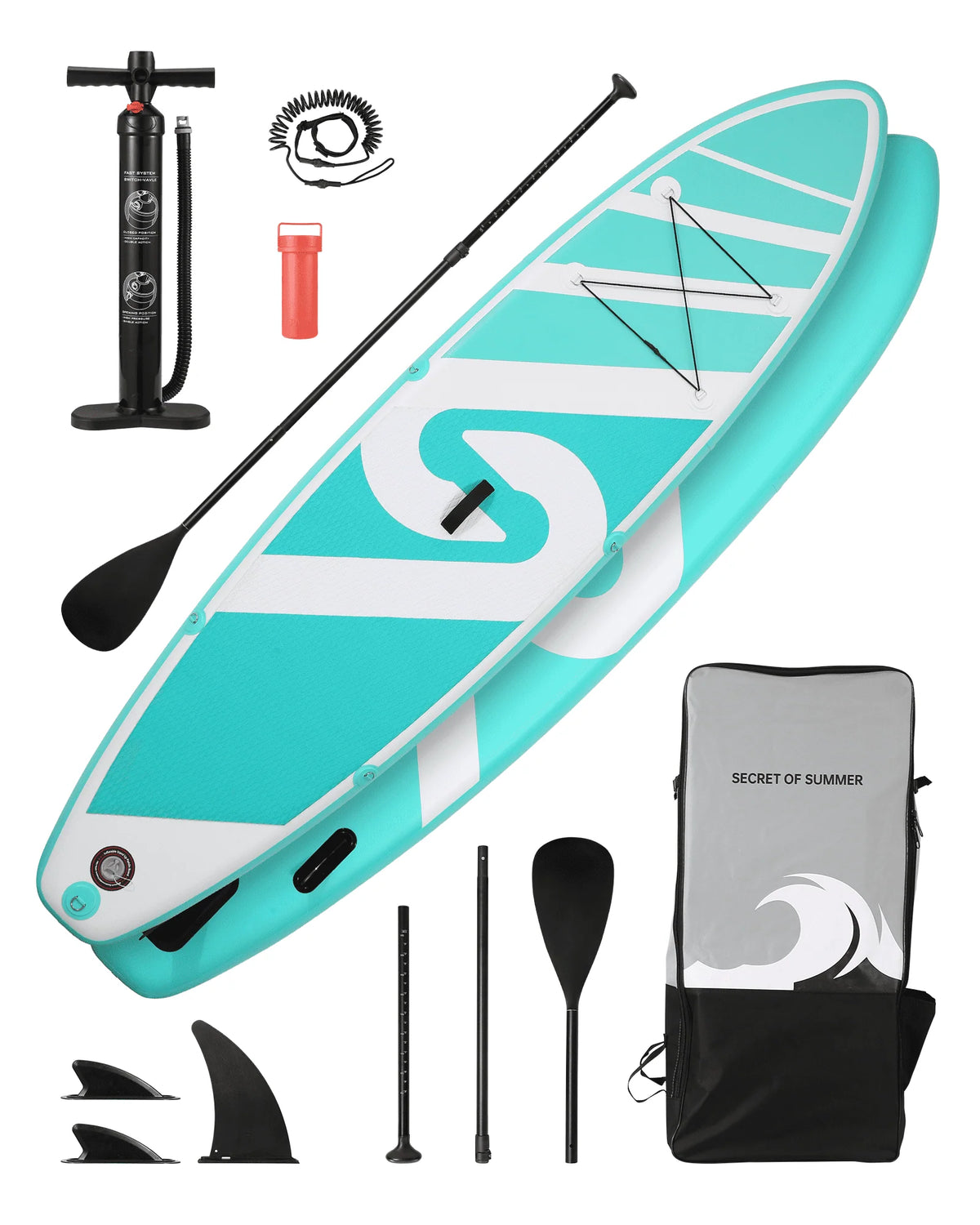 Inflatable Paddle Board 10' 6 in. Thick Green Y311488
