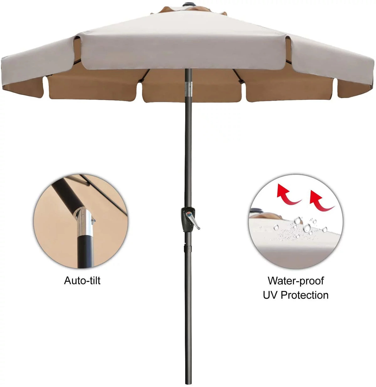 9ft Outdoor Market Patio Umbrella with Push Button Tilt E8054