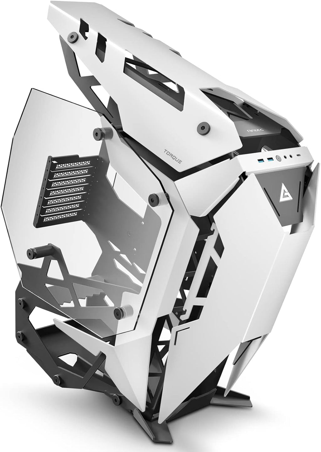 Black/Red Aluminum ATX Mid Tower Computer Case K3614