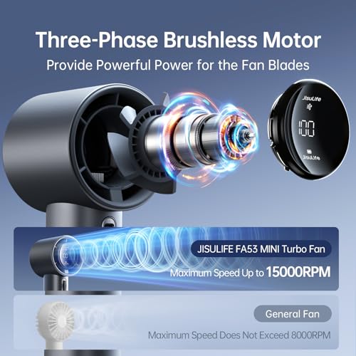Portable Handheld Fan 3600mAh Rechargeable Blue D41459