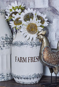 White Brown Decorative Milk Can L62709