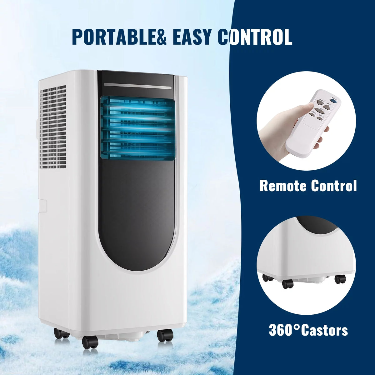 8000 Btu Portable Air Conditioner with Dehumidifier & Fan C3079