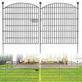 10 Panels No Dig Decorative Garden Fence 40 in x 23.6 ft Rustproof Metal Fencing L570