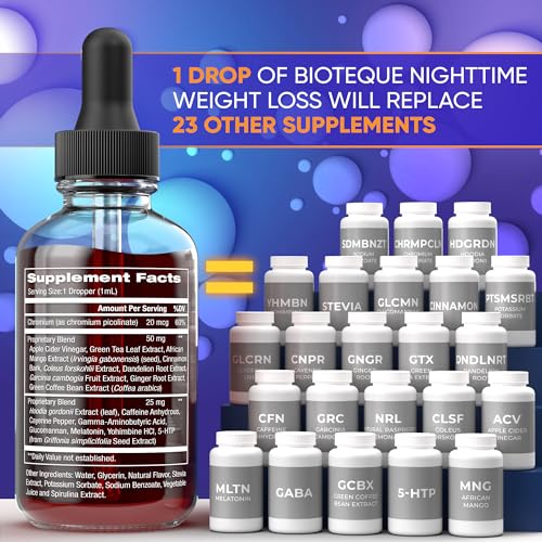 Night Time Weight Loss Diet Drops - Apple Cider Vinegar - Cinnamon - Cayenne Pepper X265