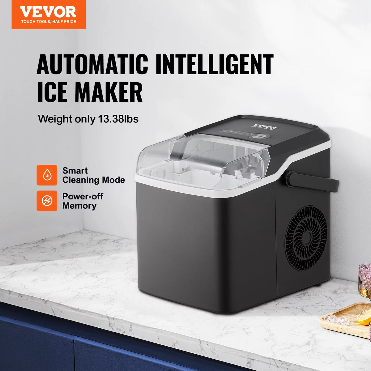 Portable Countertop Ice Maker with Scoop Basket F593487