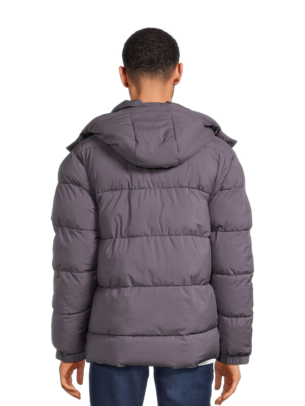 Men's Quilted Puffer Jacket with Removable Hood H83906