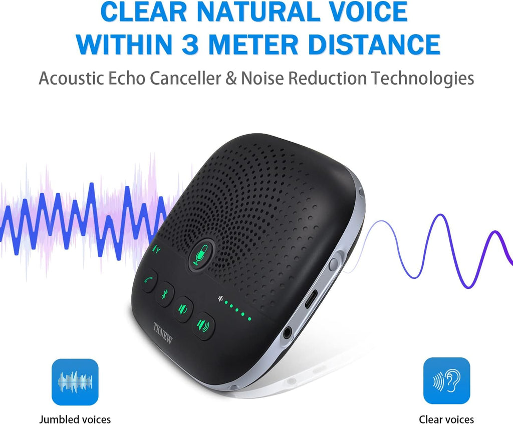 Bluetooth Speakerphone Conference Speaker with 4 Noise Cancellation Mics, Pack of 2 T585556