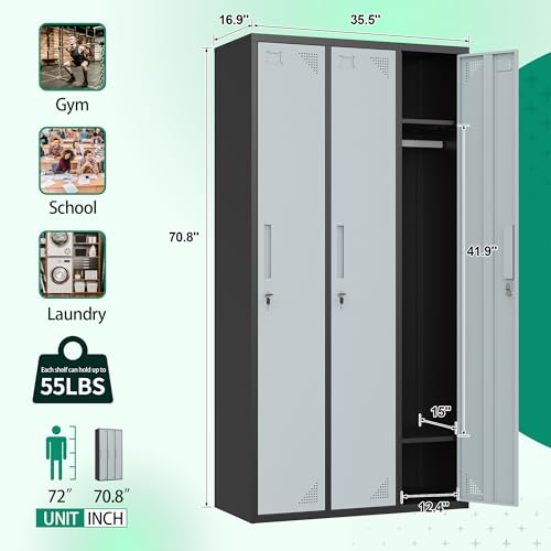 71" Steel Lockable Storage Cabinet with 4 Door W20034