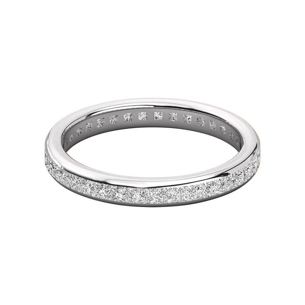 1.70MM Princess Cut Colorless Moissanite Eternity Band, 925 Silver I67108