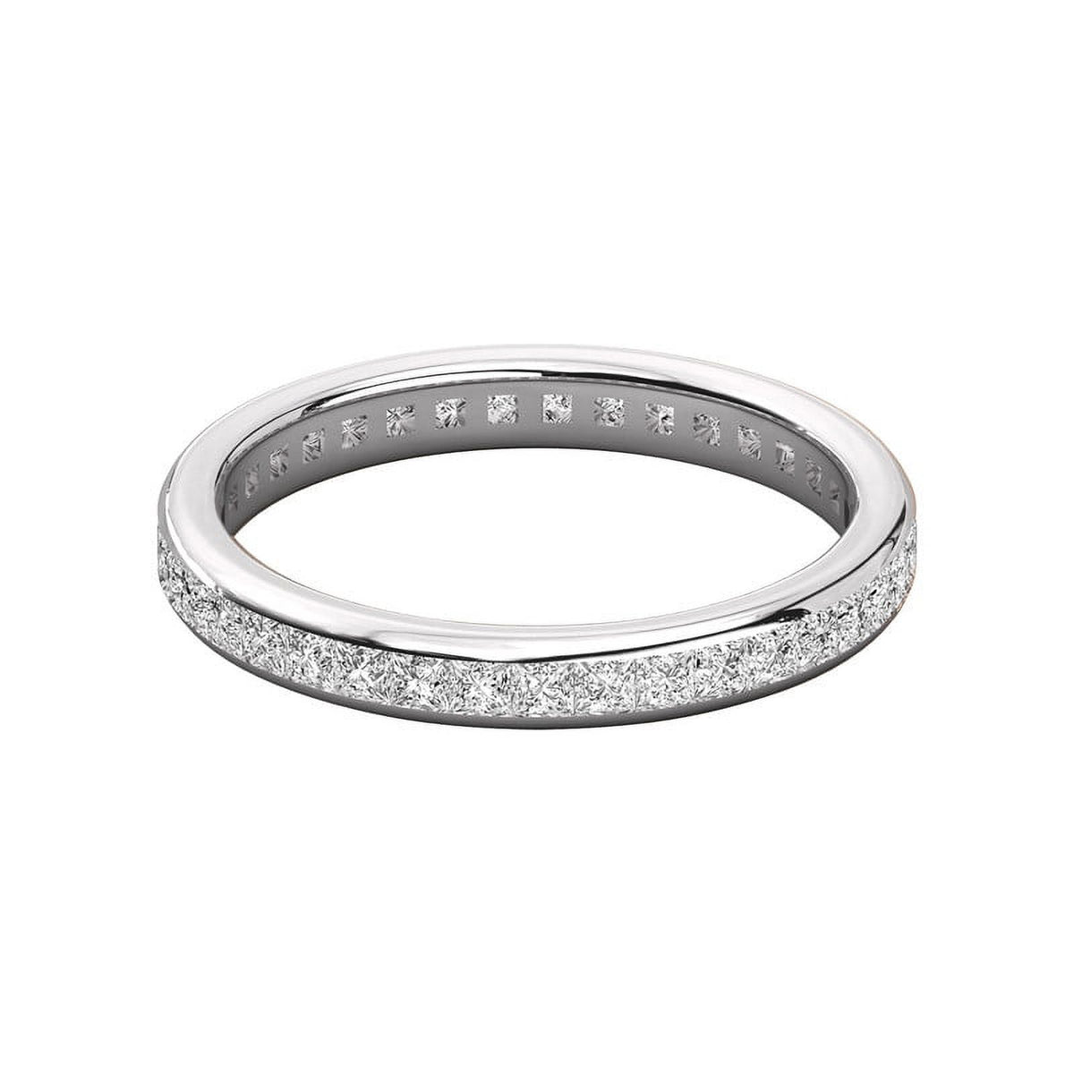1.70MM Princess Cut Colorless Moissanite Eternity Band, 925 Silver I67108