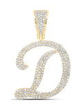 10kt Yellow Gold Mens Diamond Initial Letter Charm Pendant O46006
