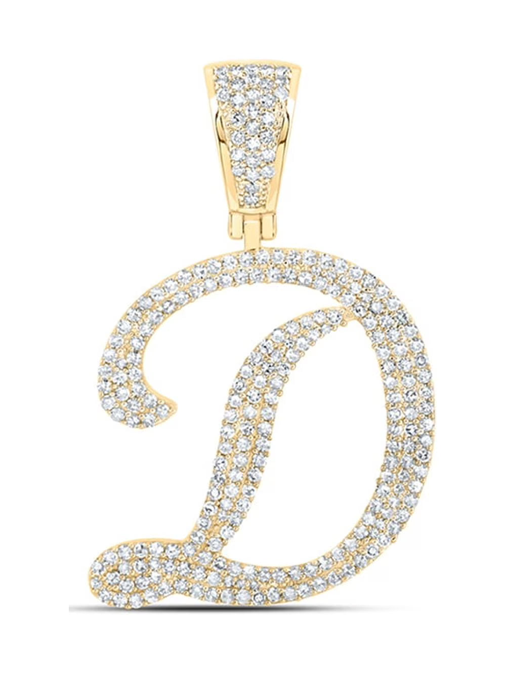 10kt Yellow Gold Mens Diamond Initial Letter Charm Pendant O46006