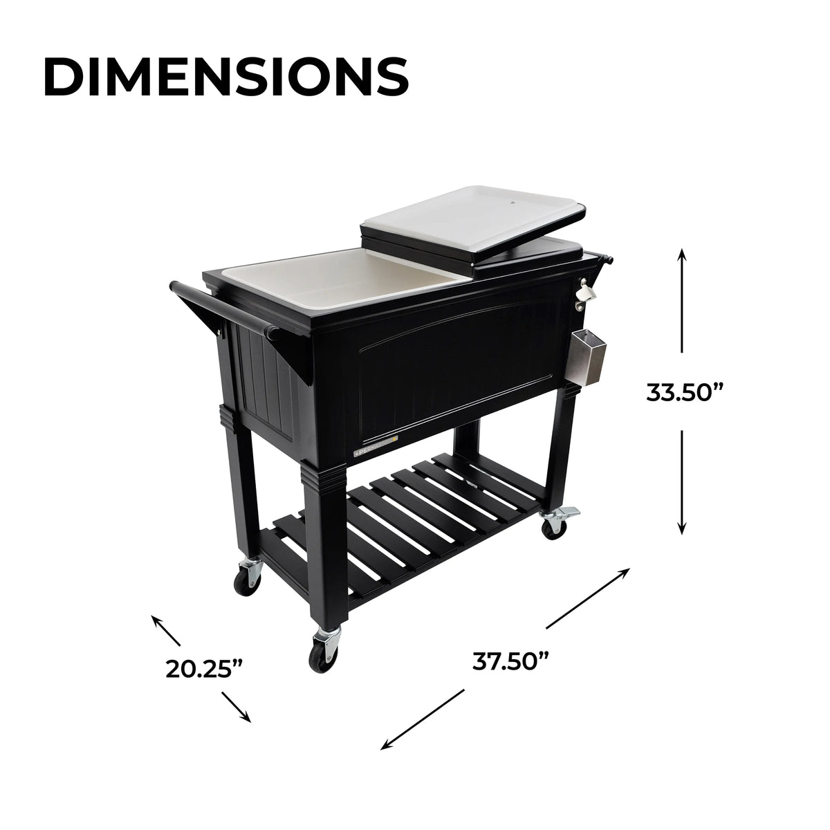 80-Qt Steel Patio Cooler on Wheels P99699