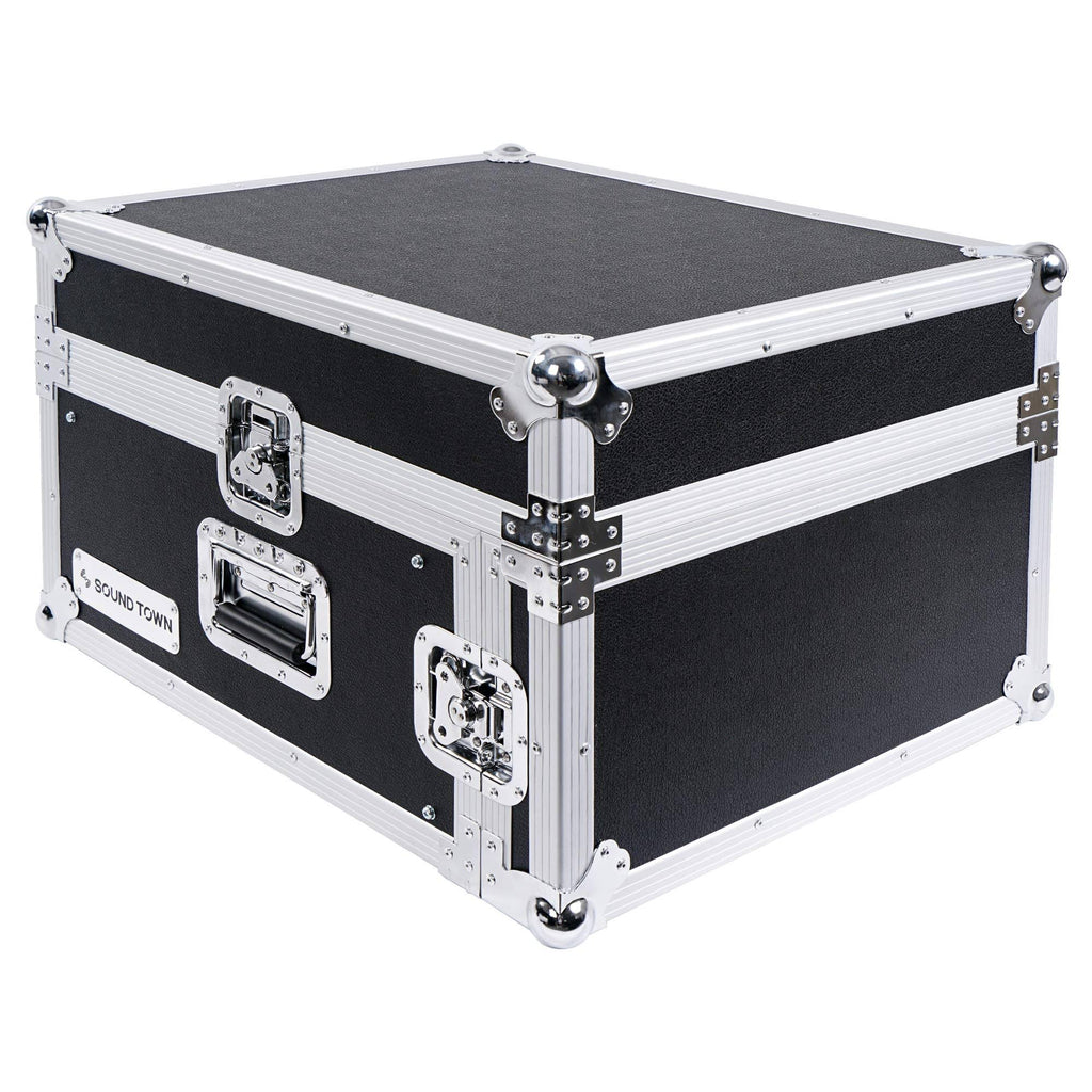 4U PA Rack Case with 11U Slant Mixer Top, 20 Rackable Depth, 4-Space Size D1113