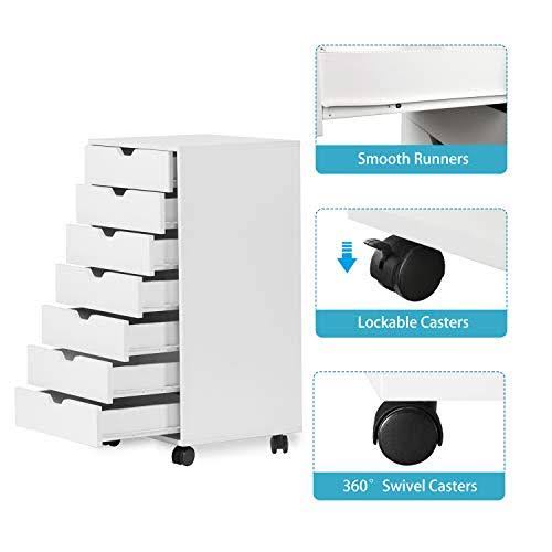 White 7 Drawer Wood Dresser J745764