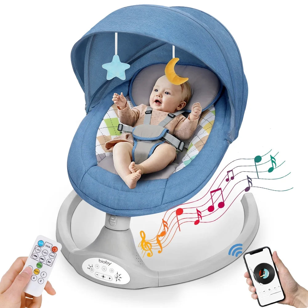 Electric Baby Swing with Remote Control, 5 Swing Speeds, Grey Z790